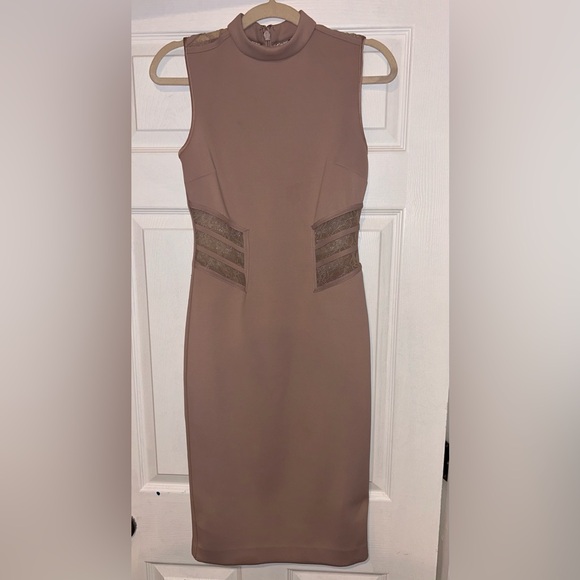 Marciano Dresses & Skirts - Marciano Sleeveless Taupe Dress with lace detail
